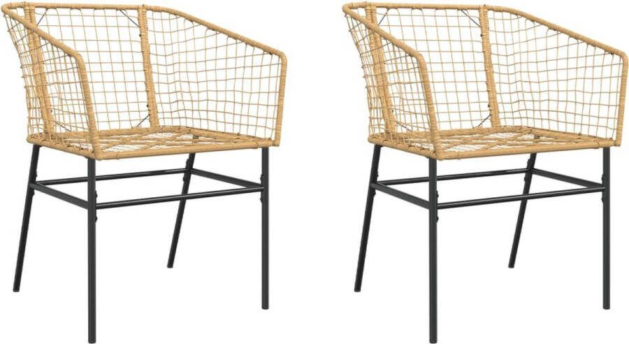 VidaXL Tuinstoel bruin poly rattan 2 st