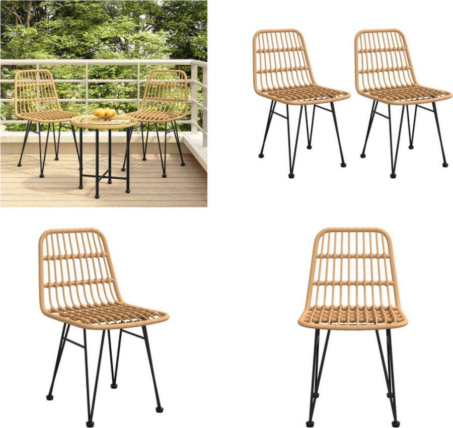 VidaXL Tuinstoelen 2 st 48x62 84 cm PE-rattan Tuinstoel Tuinstoelen Eetkamerstoel Eetkamerstoelen