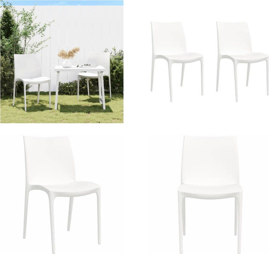 VidaXL Tuinstoelen 2 st 50x46x80 cm polypropeen wit Tuinstoel Tuinstoelen Campingstoel Terrasstoel