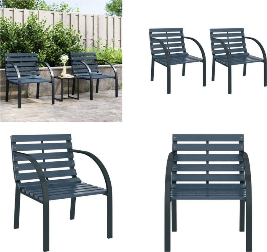 VidaXL Tuinstoelen 2 st hout grijs Tuinstoel Tuinstoelen Stoel Stoelen