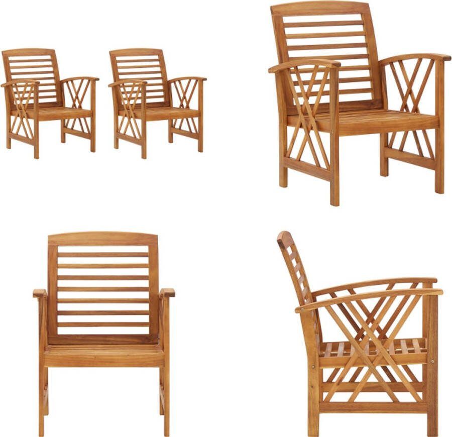 VidaXL Tuinstoelen 2 st massief acaciahout Tuinstoel Tuinstoelen Buitenstoel Buitenstoelen
