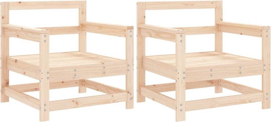 VidaXL Tuinstoelen 2 st massief grenenhout