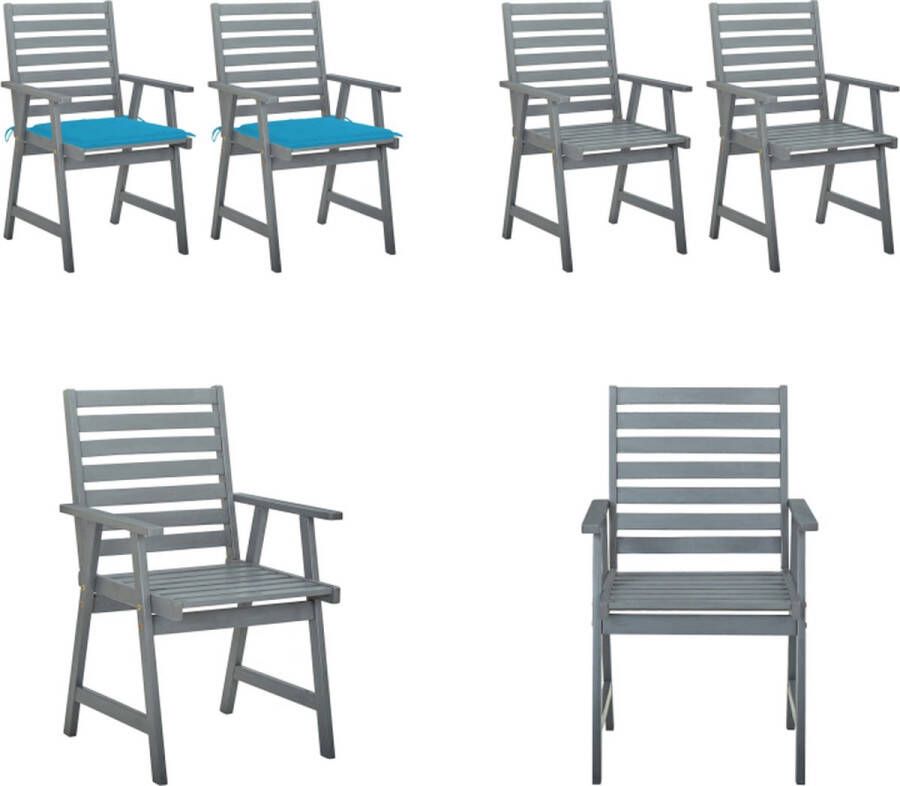 VidaXL Tuinstoelen 2 st met kussens massief acaciahout Tuinstoel Tuinstoelen Tuin Stoel Tuin Stoelen