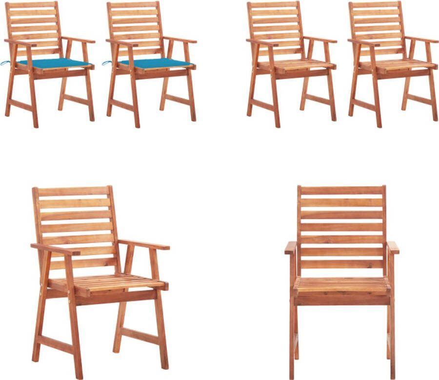 VidaXL Tuinstoelen 2 st met kussens massief acaciahout Tuinstoel Tuinstoelen Tuin Stoel Tuin Stoelen