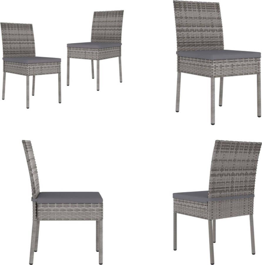 VidaXL Tuinstoelen 2 st poly rattan grijs Buitenstoel Buitenstoelen Tuinstoel Tuinstoelen
