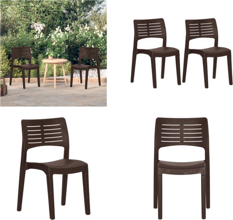 VidaXL Tuinstoelen 2 st polypropeen mokkakleurig Tuinstoel Tuinstoelen Campingstoel Kampeerstoel