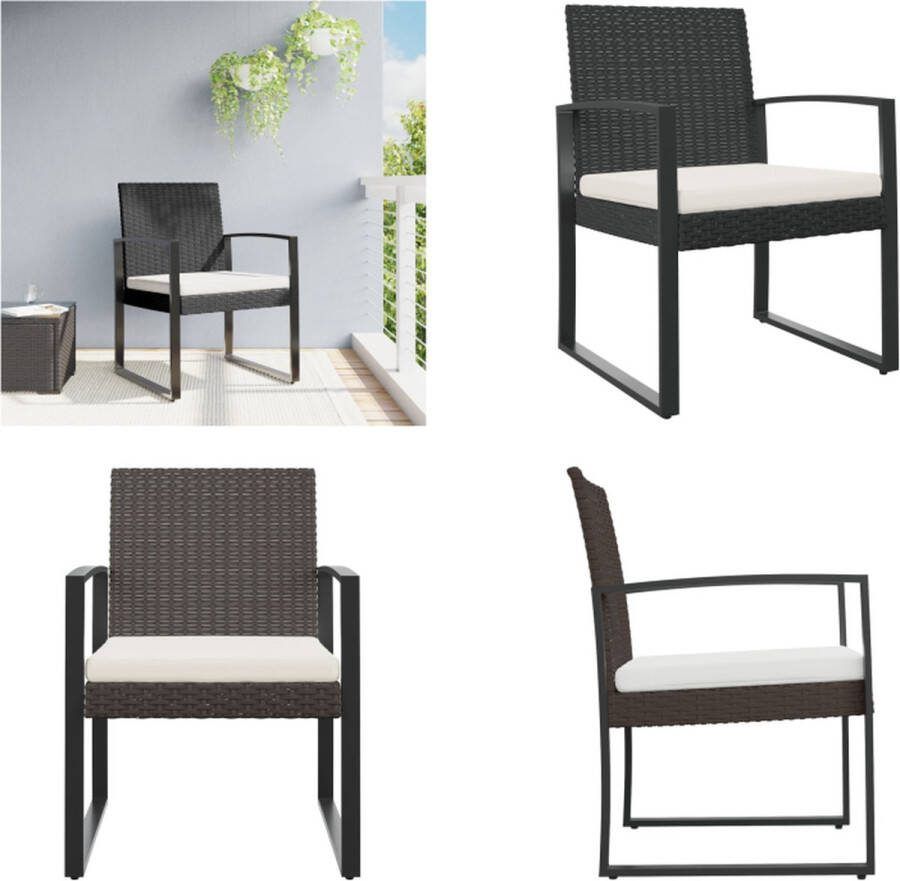 VidaXL Tuinstoelen 2 st polypropeen rattan zwart Tuinstoel Tuinstoelen Campingstoel Terrasstoel