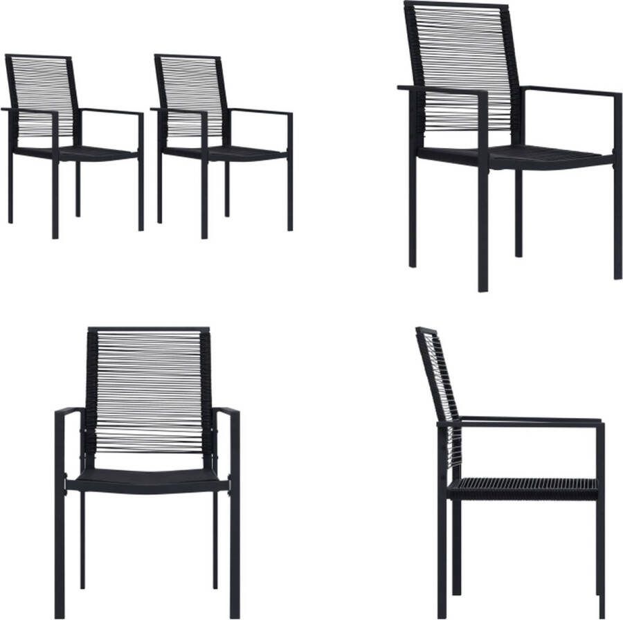 VidaXL Tuinstoelen 2 st PVC-rattan zwart Zitstoel Zitstoelen Stoel Stoelen