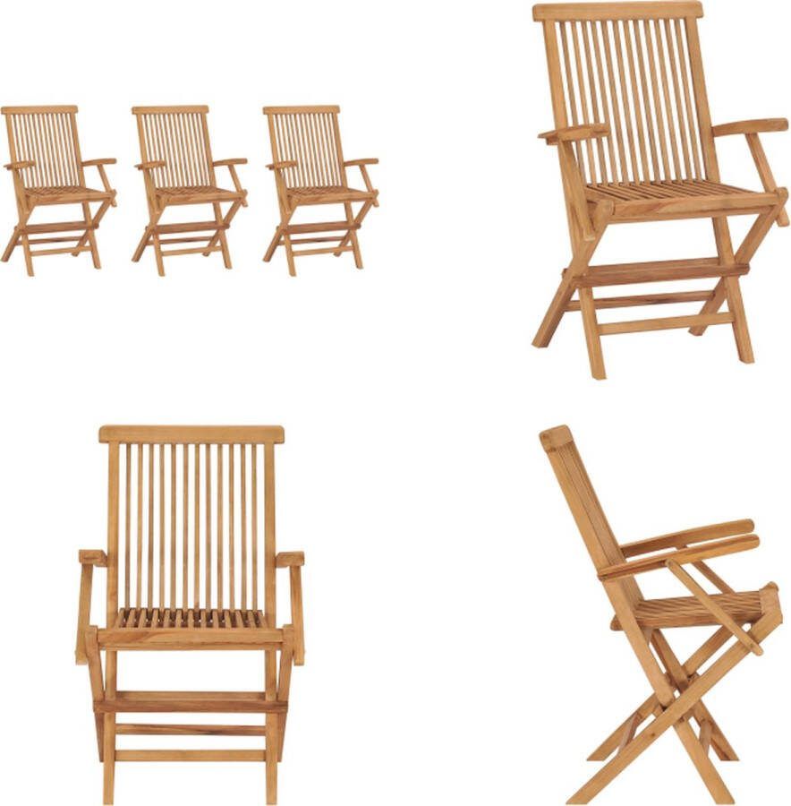VidaXL Tuinstoelen 3 st inklapbaar massief teakhout Tuinstoel Tuinstoelen Tuin Stoel Tuin Stoelen