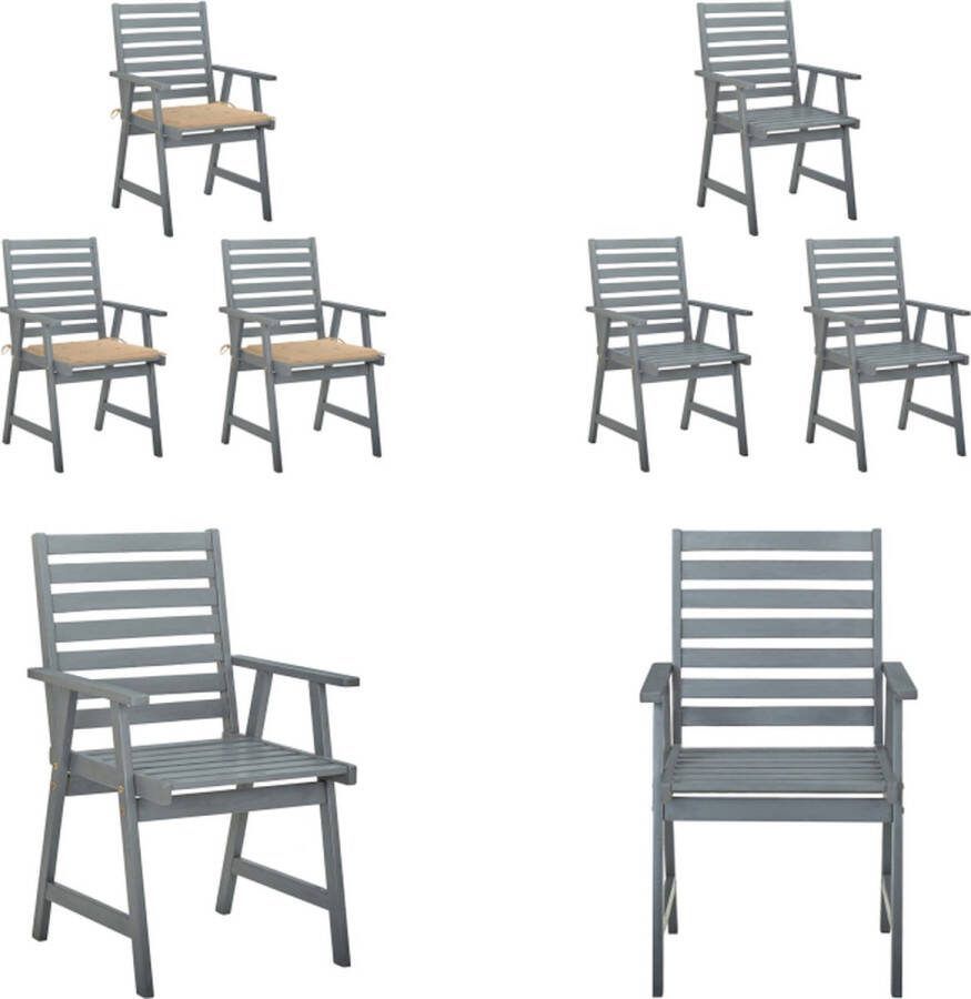 VidaXL Tuinstoelen 3 st met kussens massief acaciahout Tuinstoel Tuinstoelen Tuin Stoel Tuin Stoelen