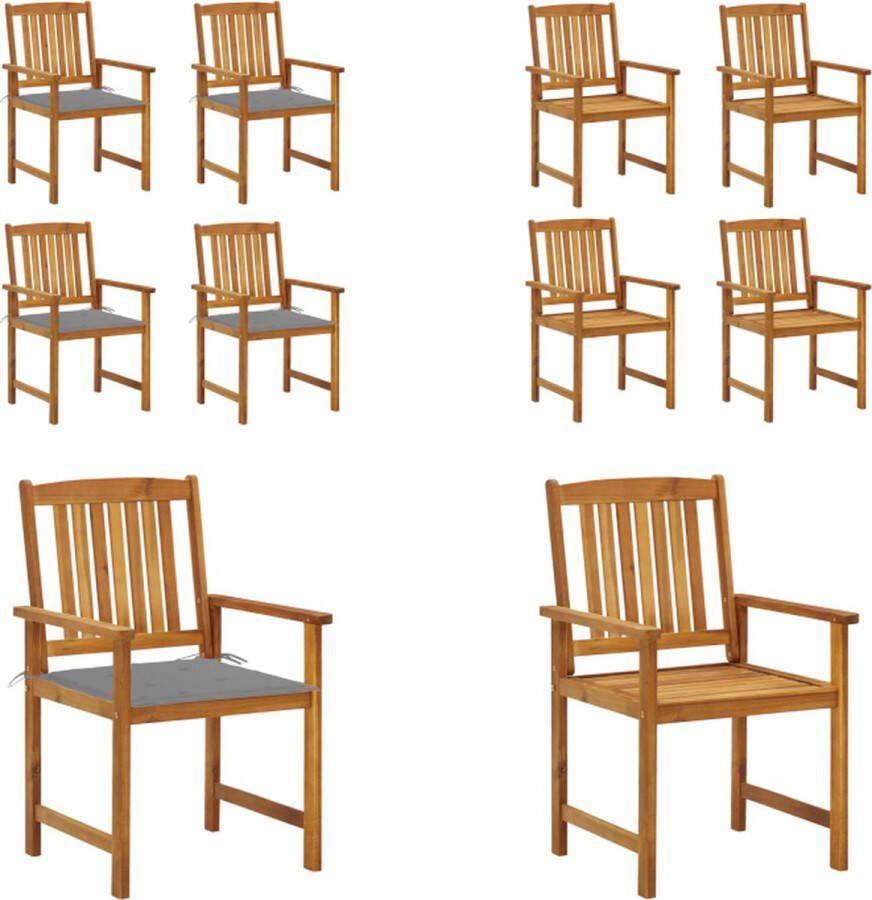VidaXL Tuinstoelen 4 st met kussens massief acaciahout Tuinstoel Tuinstoelen Stoel Met Kussen Houten Tuinstoel