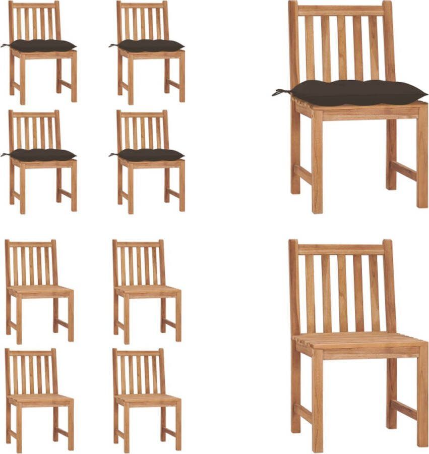 VidaXL Tuinstoelen 4 st met kussens massief teakhout Tuinstoel Tuinstoelen Buitenstoel Buitenstoelen