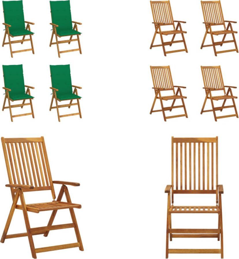 VidaXL Tuinstoelen 4 st verstelbaar met kussens massief acaciahout Tuinstoel Tuinstoelen Tuin Stoel Tuin Stoelen