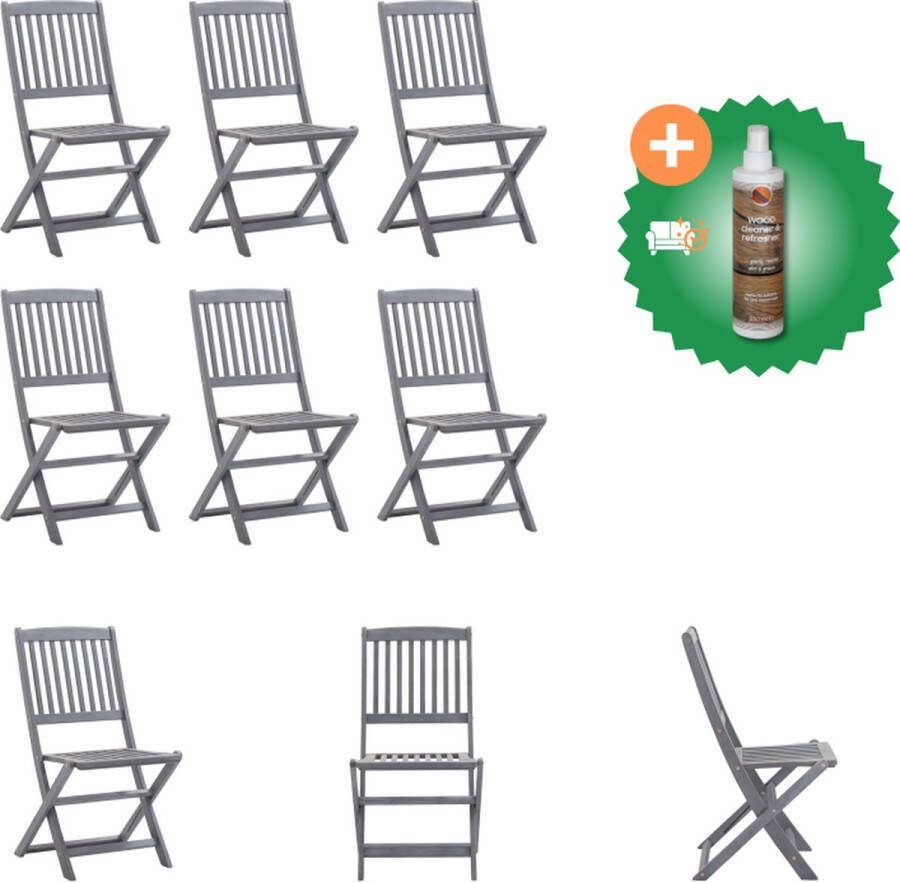 VidaXL Tuinstoelen 6 st inklapbaar massief acaciahout Tuinstoel Inclusief Houtreiniger en verfrisser