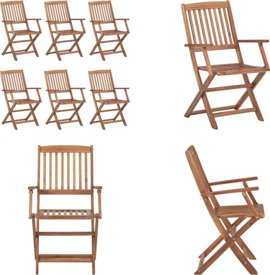 VidaXL Tuinstoelen 6 st inklapbaar massief acaciahout Tuinstoel Tuinstoelen Tuin Stoel Tuin Stoelen