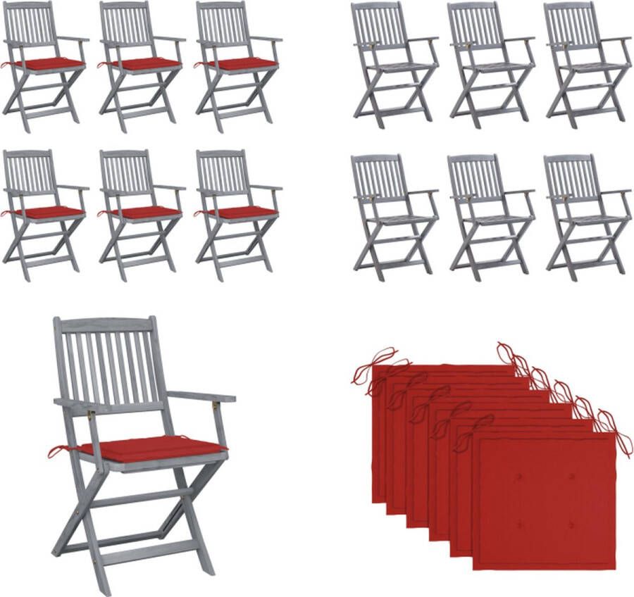 VidaXL Tuinstoelen 6 st inklapbaar met kussens massief acaciahout Tuinstoel Tuinstoelen Tuin Stoel Tuin Stoelen