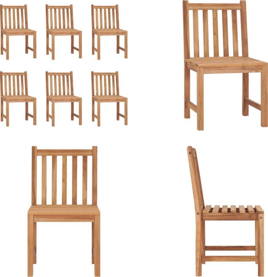 VidaXL Tuinstoelen 6 st massief teakhout Tuinstoel Tuinstoelen Buitenstoel Buitenstoelen