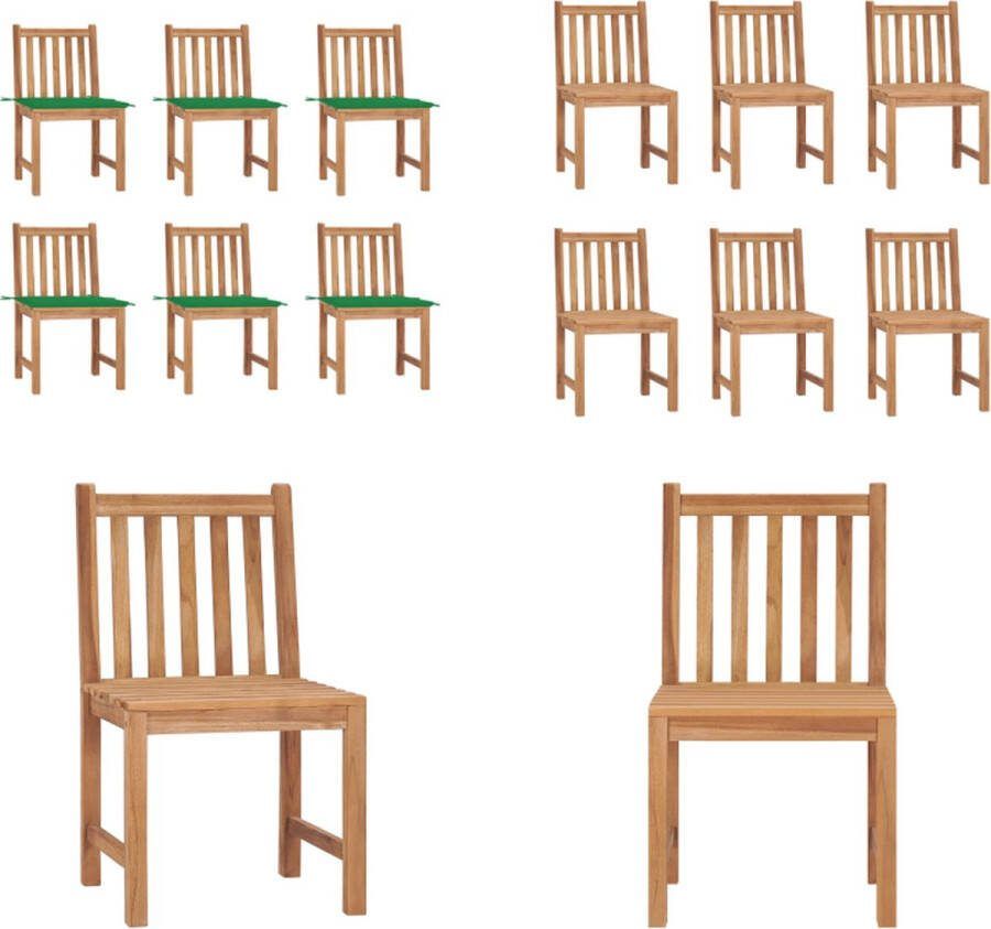 VidaXL Tuinstoelen 6 st met kussens massief teakhout Tuinstoel Tuinstoelen Buitenstoel Buitenstoelen
