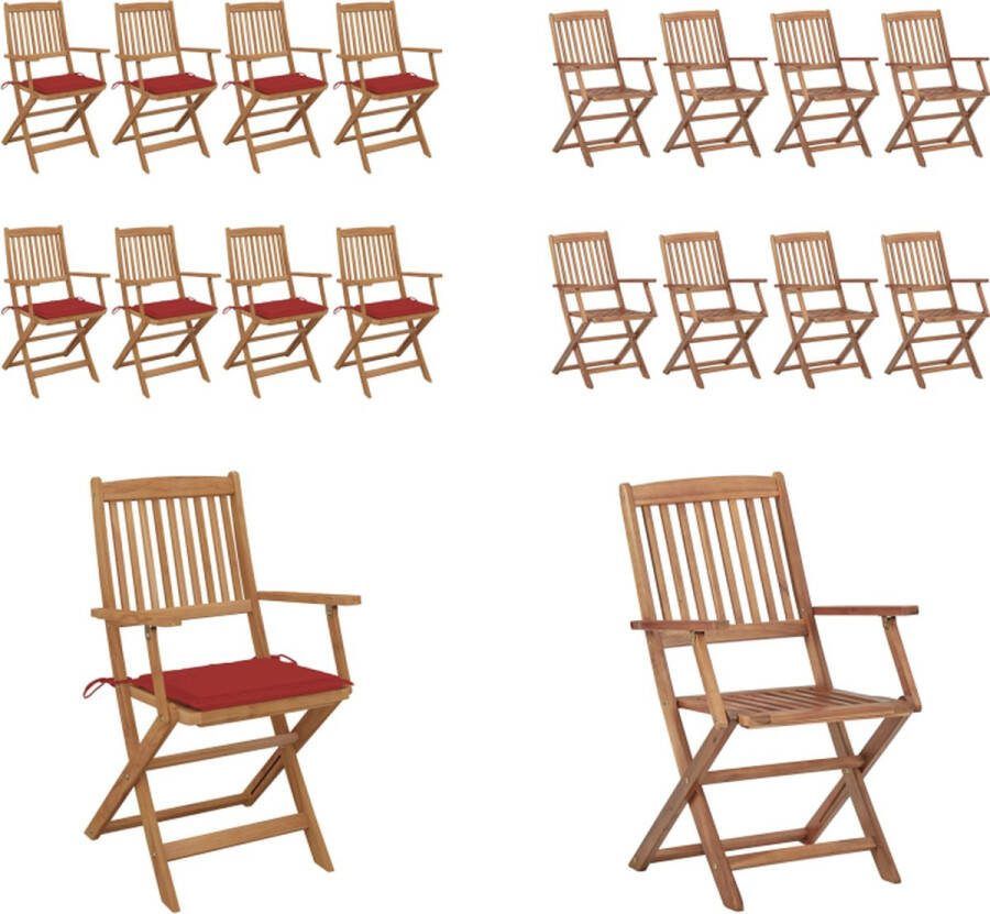 VidaXL Tuinstoelen 8 st inklapbaar met kussens massief acaciahout Tuinstoel Tuinstoelen Tuin Stoel Tuin Stoelen