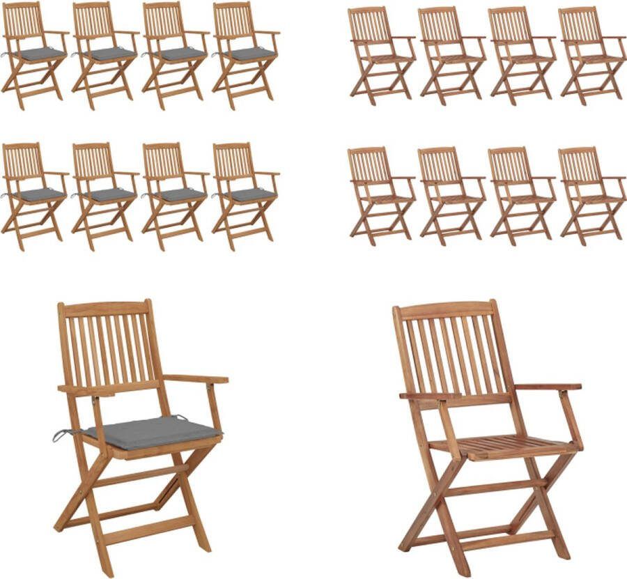 VidaXL Tuinstoelen 8 st inklapbaar met kussens massief acaciahout Tuinstoel Tuinstoelen Tuin Stoel Tuin Stoelen