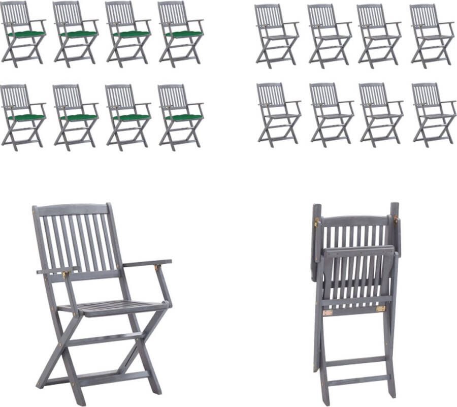 VidaXL Tuinstoelen 8 st inklapbaar met kussens massief acaciahout Tuinstoel Tuinstoelen Tuin Stoel Tuin Stoelen