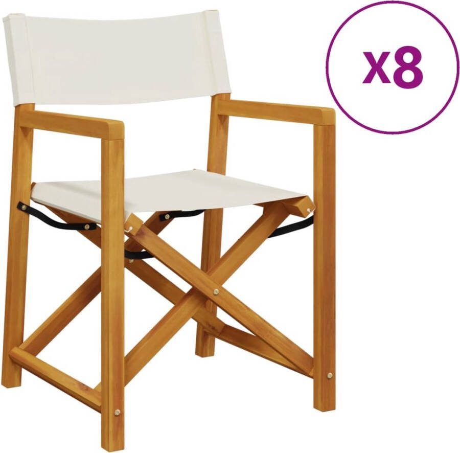 VidaXL Tuinstoelen 8 st inklapbaar stof crèmewit