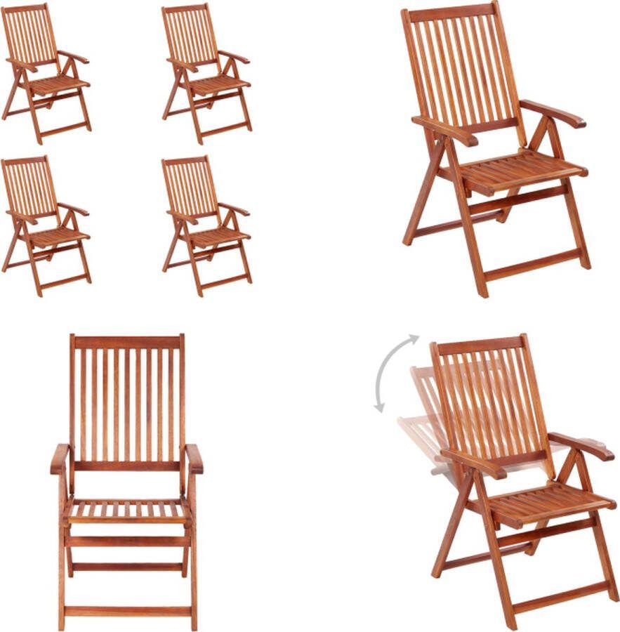 VidaXL Tuinstoelen inklapbaar 4 st massief acaciahout Tuinstoel Tuinstoelen Tuin Stoel Tuin Stoelen