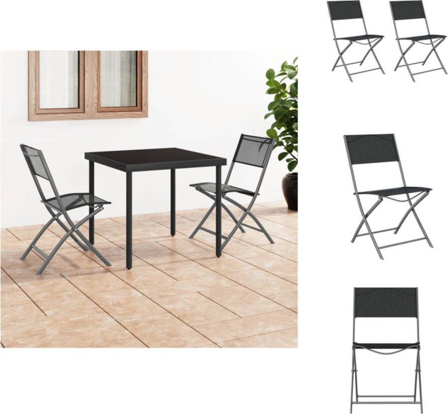 VidaXL Tuinstoelen Klapstoelen 45x54x86 cm Zwart Tuinstoel