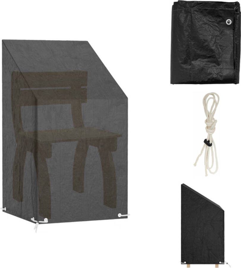 VidaXL Tuinstoelhoes PE 65 x 65 x 80 120 cm Zwart Tuinmeubelhoes