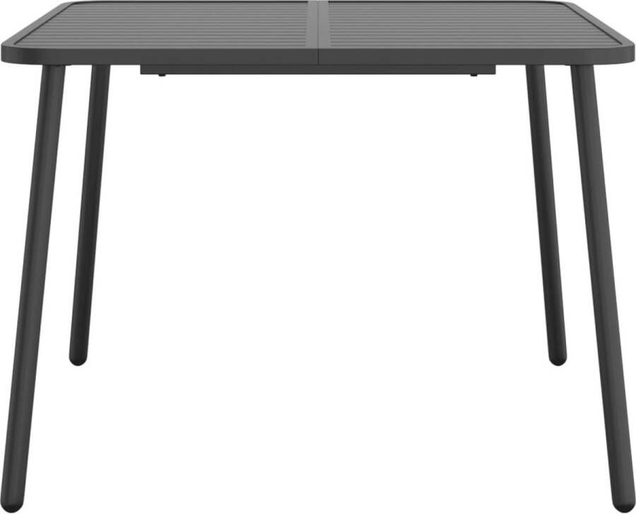 VidaXL Tuintafel 100x100x71 cm staal antracietkleurig