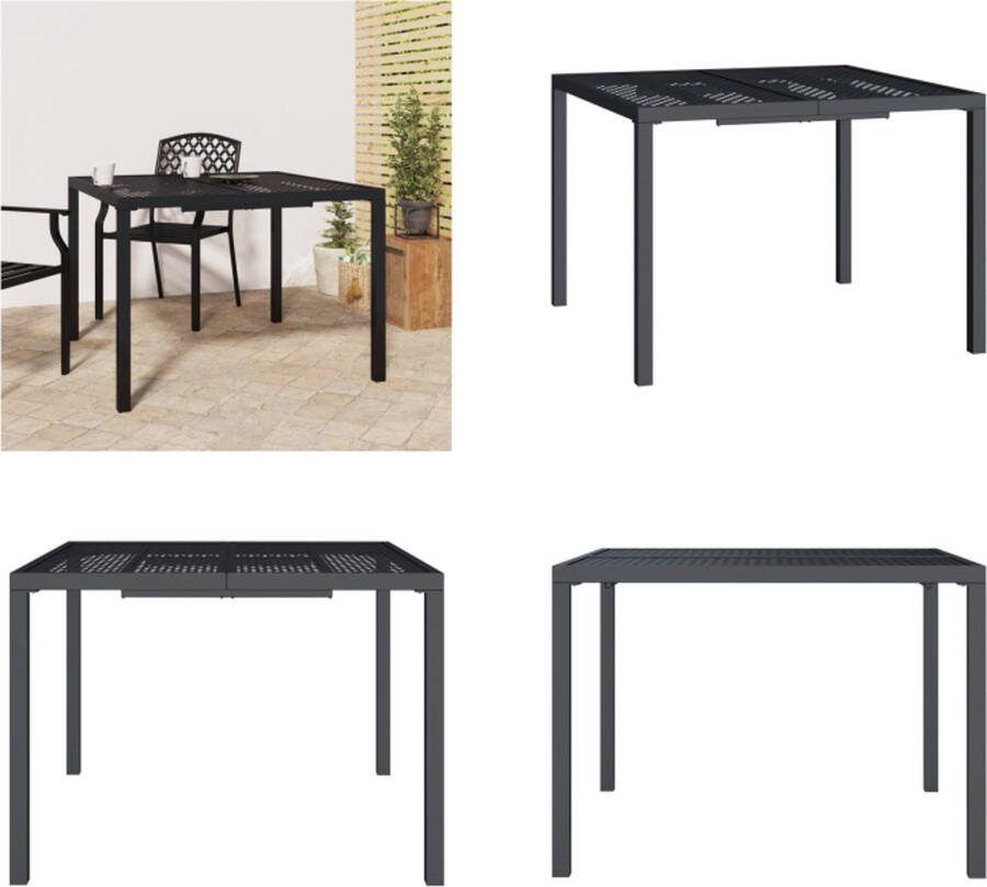 VidaXL Tuintafel 100x100x72 cm staal antracietkleurig Tuintafel Tuintafels Eettafel Eet Tafel