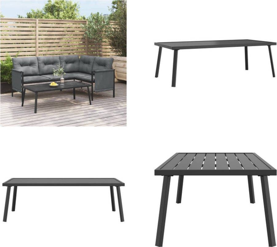 VidaXL Tuintafel 110x55x35 cm staal antracietkleurig Tuintafel Tuintafels Tuin Tafel Bijzettafel