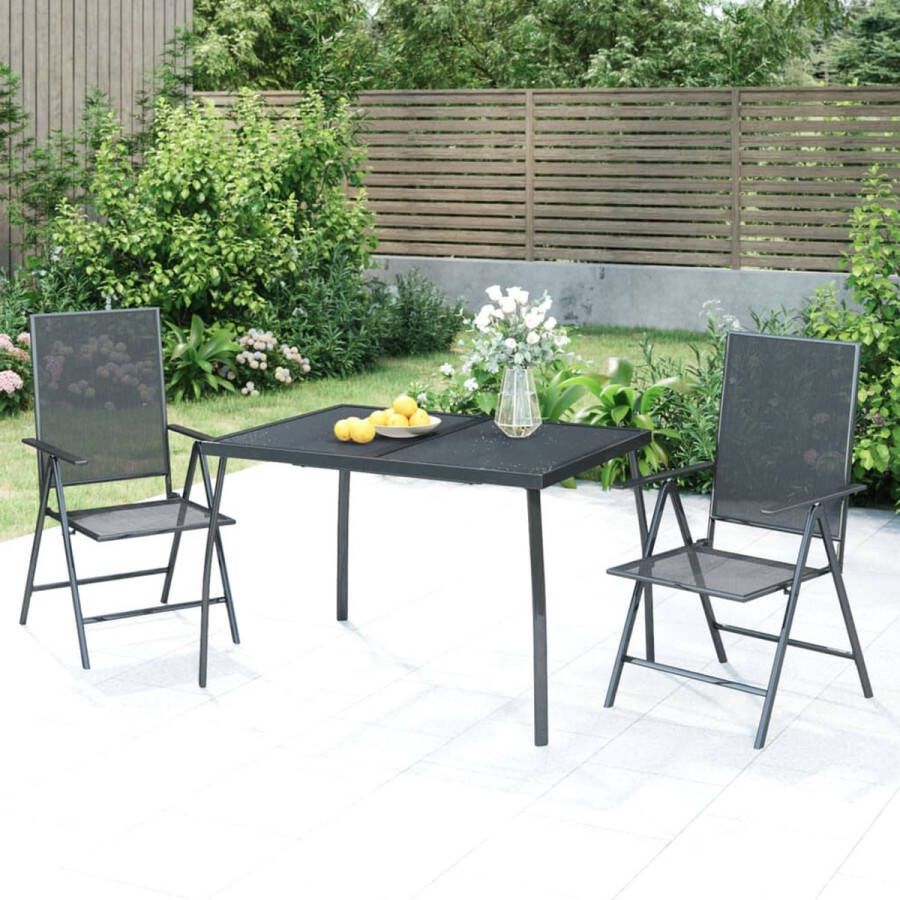 VidaXL Tuintafel 110x80x72 cm staalgaas antracietkleurig