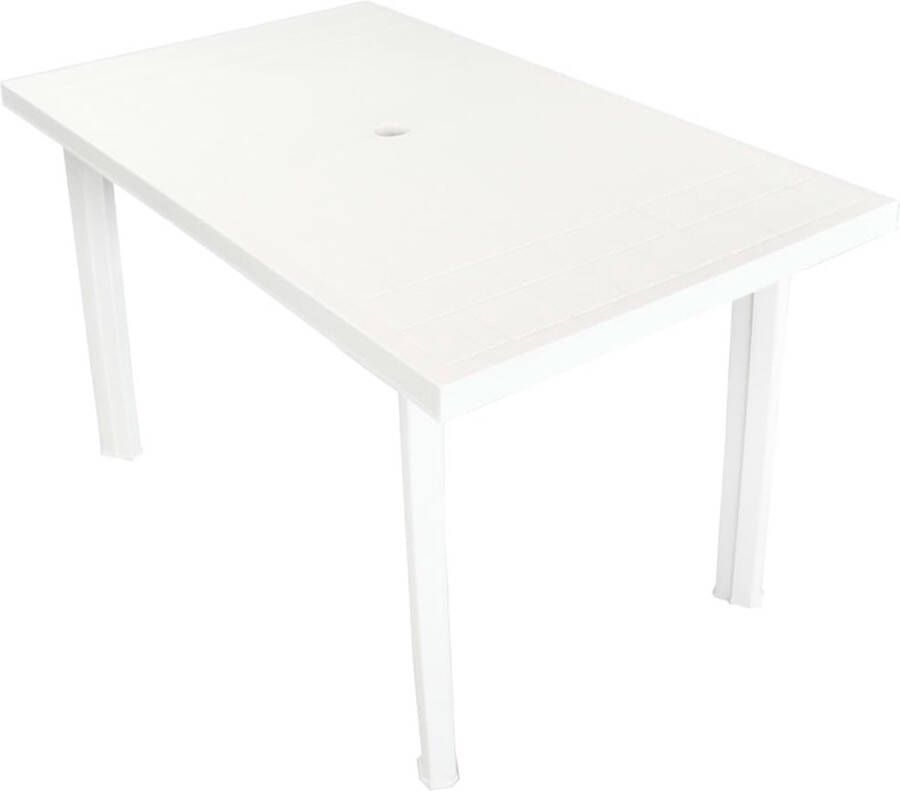 VidaXL Tuintafel 126x76x72 cm kunststof wit VDXL_43597