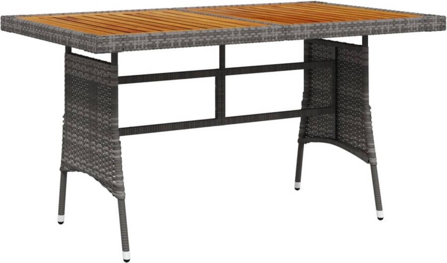 VidaXL -Tuintafel-130x70x72-cm-poly-rattan-en-massief-acaciahout-grijs