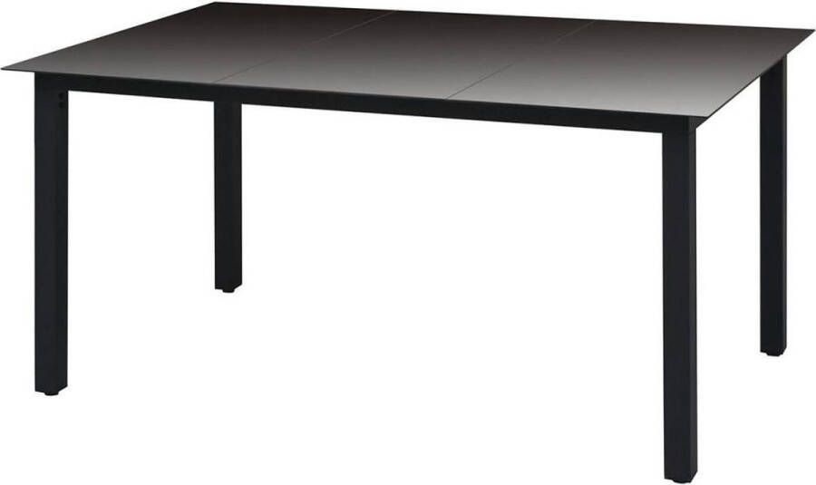 VidaXL Tuintafel 150x90x74 cm aluminium en glas zwart VDXL_42788