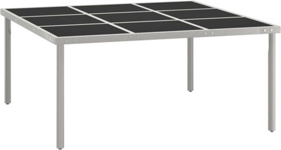 VidaXL -Tuintafel-170x170x74 5-cm-glas-en-staal