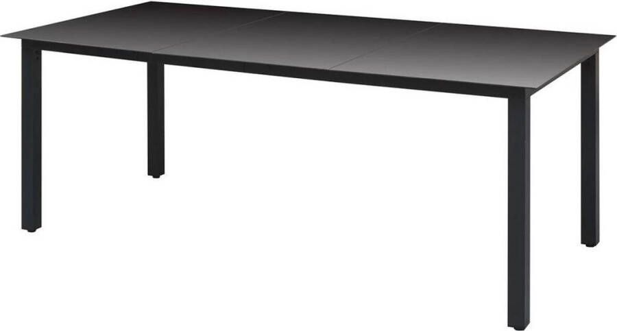 VidaXL Tuintafel 190x90x74 cm aluminium en glas zwart VDXL_42789