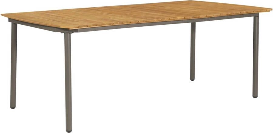 VidaXL Tuintafel 200x100x72 cm massief acaciahout en staal VDXL_47297