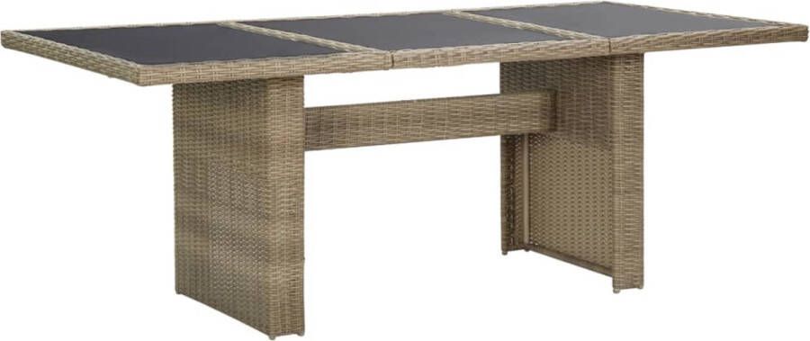 VidaXL -Tuintafel-200x100x74-cm-glas-en-poly-rattan-bruin