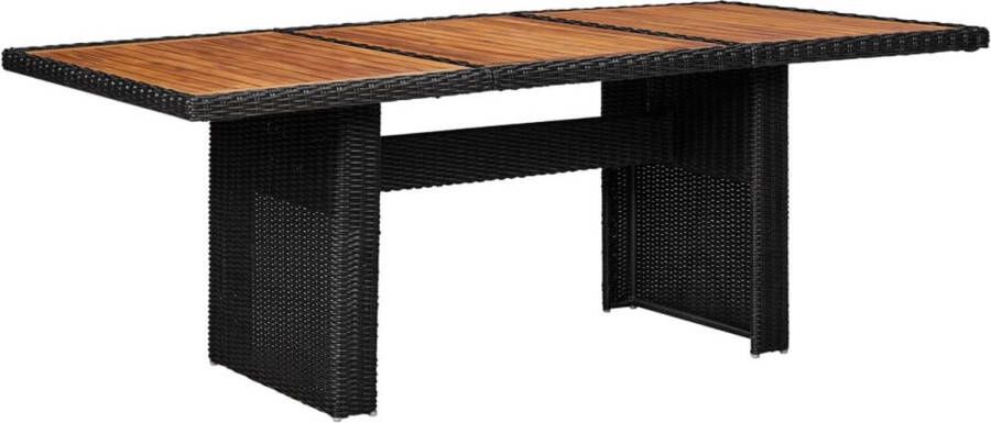 VidaXL -Tuintafel-200x100x74-cm-poly-rattan-zwart