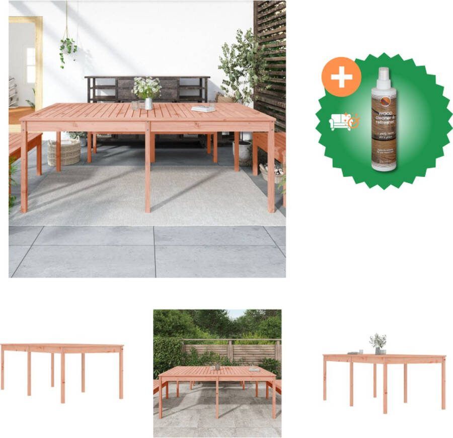 VidaXL Tuintafel Douglas Houten Terrastafel Massief 203.5 x 100 x 76 cm Tuinset Inclusief Houtreiniger en verfrisser