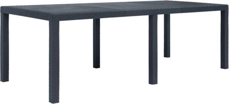 VidaXL Tuintafel 220x90x72 cm rattan-look kunststof antraciet VDXL_45608