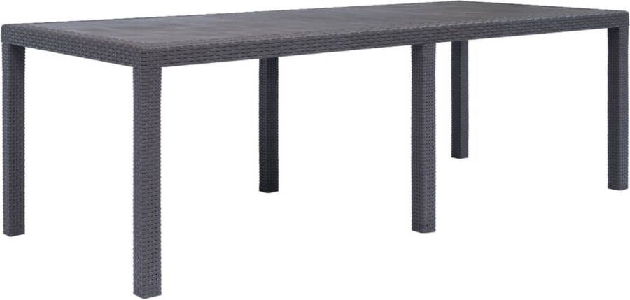 VidaXL Tuintafel 220x90x72 cm rattan-look kunststof bruin VDXL_45609