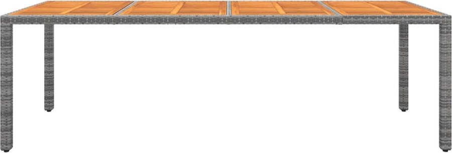 VidaXL Tuintafel 250x100x75 cm poly rattan en massief acaciahout grijs