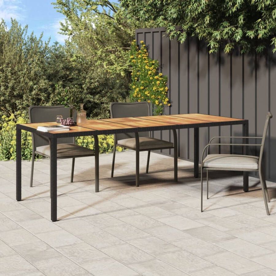 VidaXL Tuintafel 250x100x75 cm poly rattan zwart