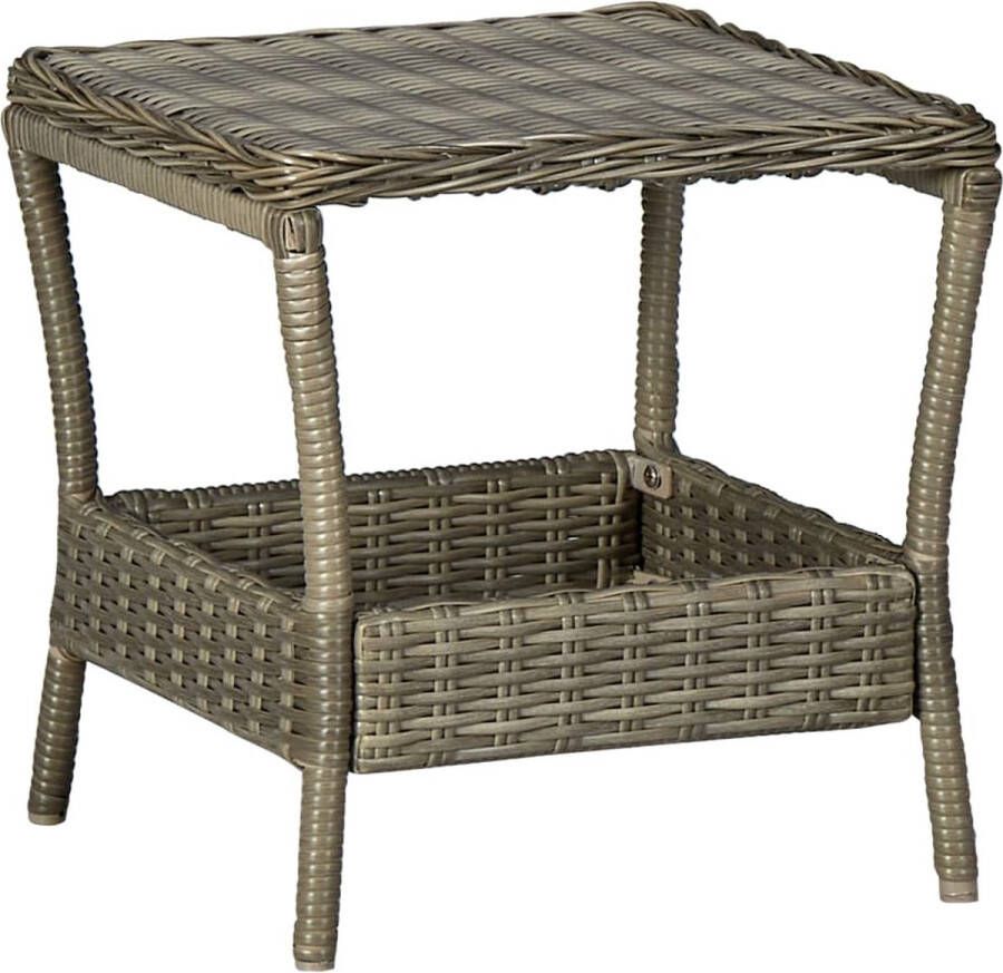 VidaXL -Tuintafel-45x45x46 5-cm-poly-rattan-bruin