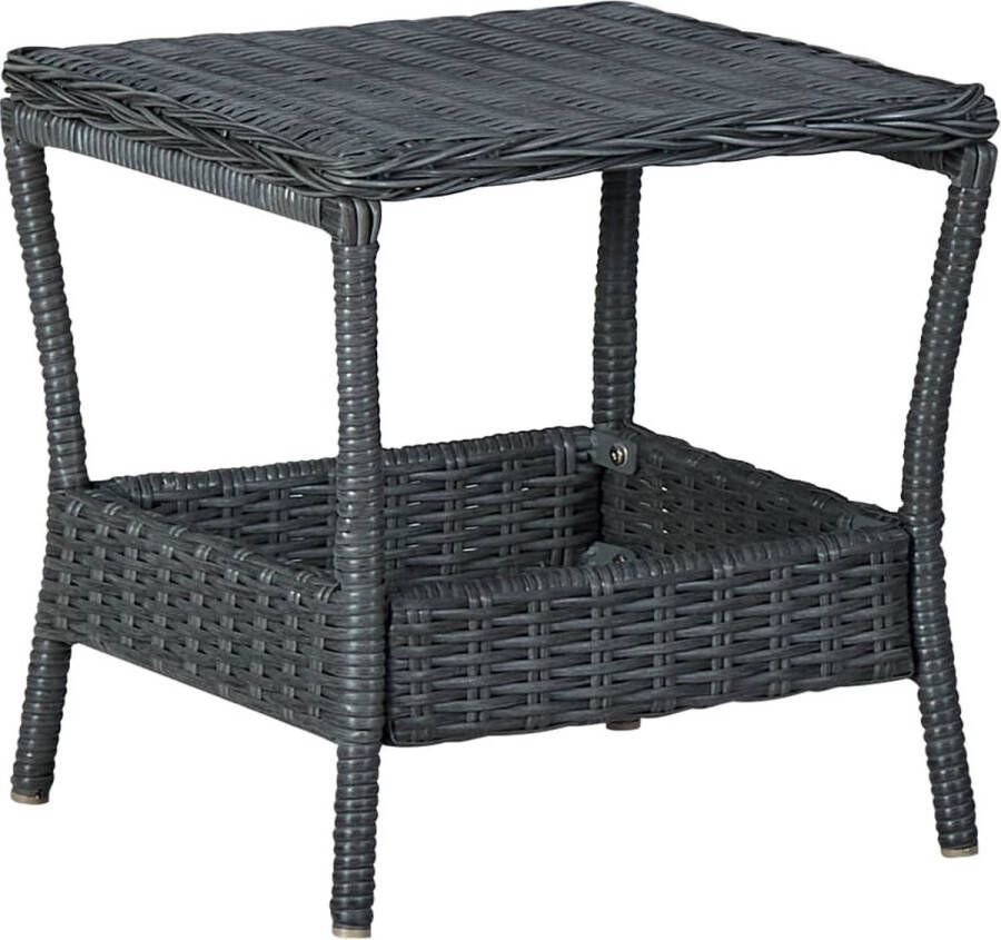 VidaXL -Tuintafel-45x45x46 5-cm-poly-rattan-donkergrijs