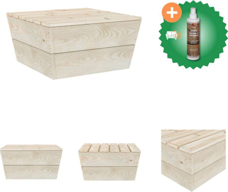 VidaXL Tuintafel 60x60x30 cm geïmpregneerd vurenhout Tuinbank Inclusief Houtreiniger en verfrisser