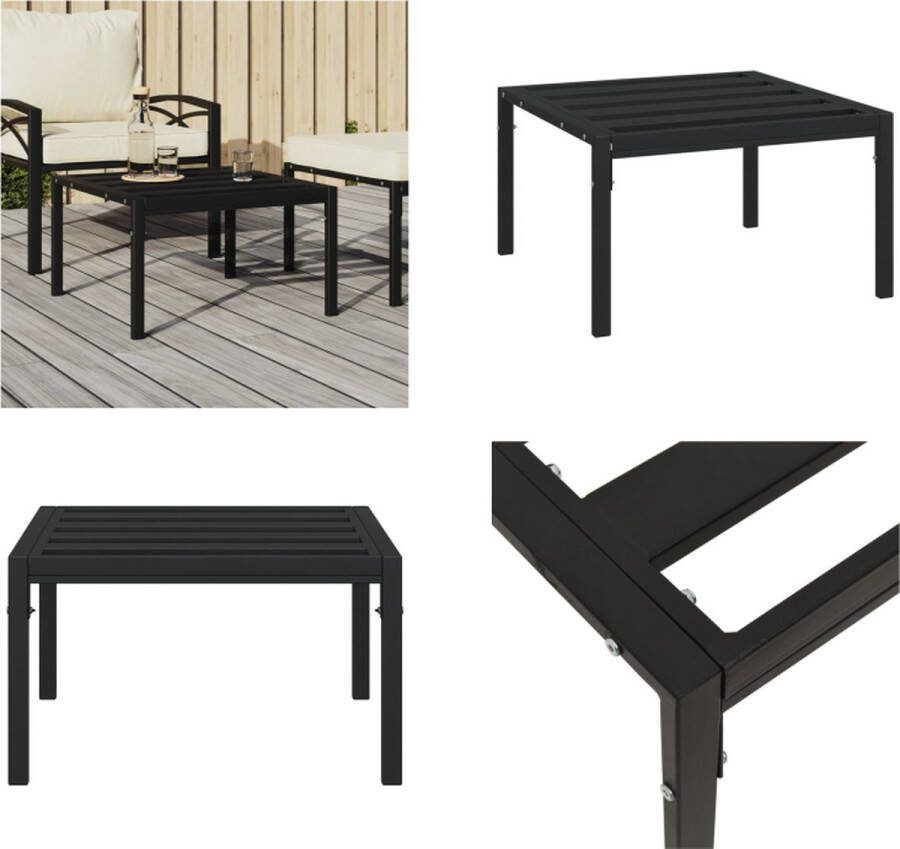 VidaXL Tuintafel 60x60x35 cm staal zwart Salontafel Salontafels Tuin Salontafel Buiten